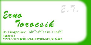 erno torocsik business card